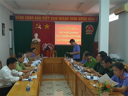 Viện kiểm sát nhân dân thành phố Phan Thiết: Tổ chức họp giao ban liên ngành thực hiện Quy chế phối hợp 293 trên địa bàn TP.Phan Thiết.